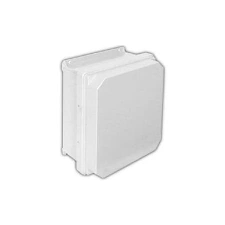 Vynckier Enclosure Systems Screws Electrical Enclosures, 15.32 in H, 6.6 in D, 13.32 in W, NEMA 4X, Fiberglass RVJ1412HW